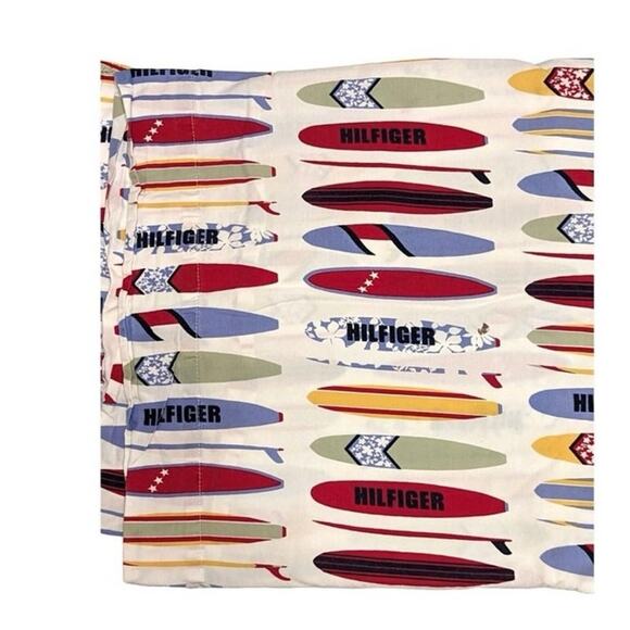 Tommy Hilfiger Surfboard Twin Sheet Beachy Nautical Colorful Cotton Preppy - Picture 4 of 7